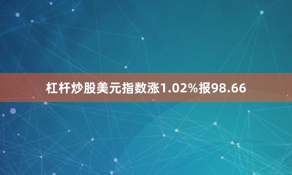 杠杆炒股美元指数涨1.02%报98.66